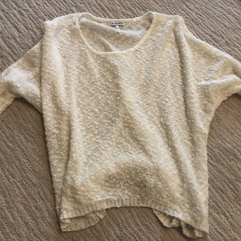 Cream long sleeve shirt